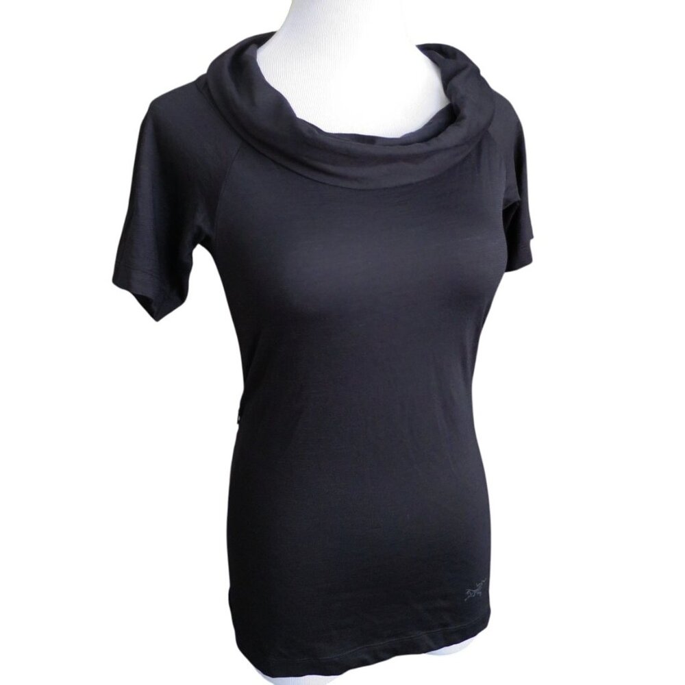 Arc'teryx Black Short Sleeve Top with Cowl Neck Size XS - Picture 2 of 10